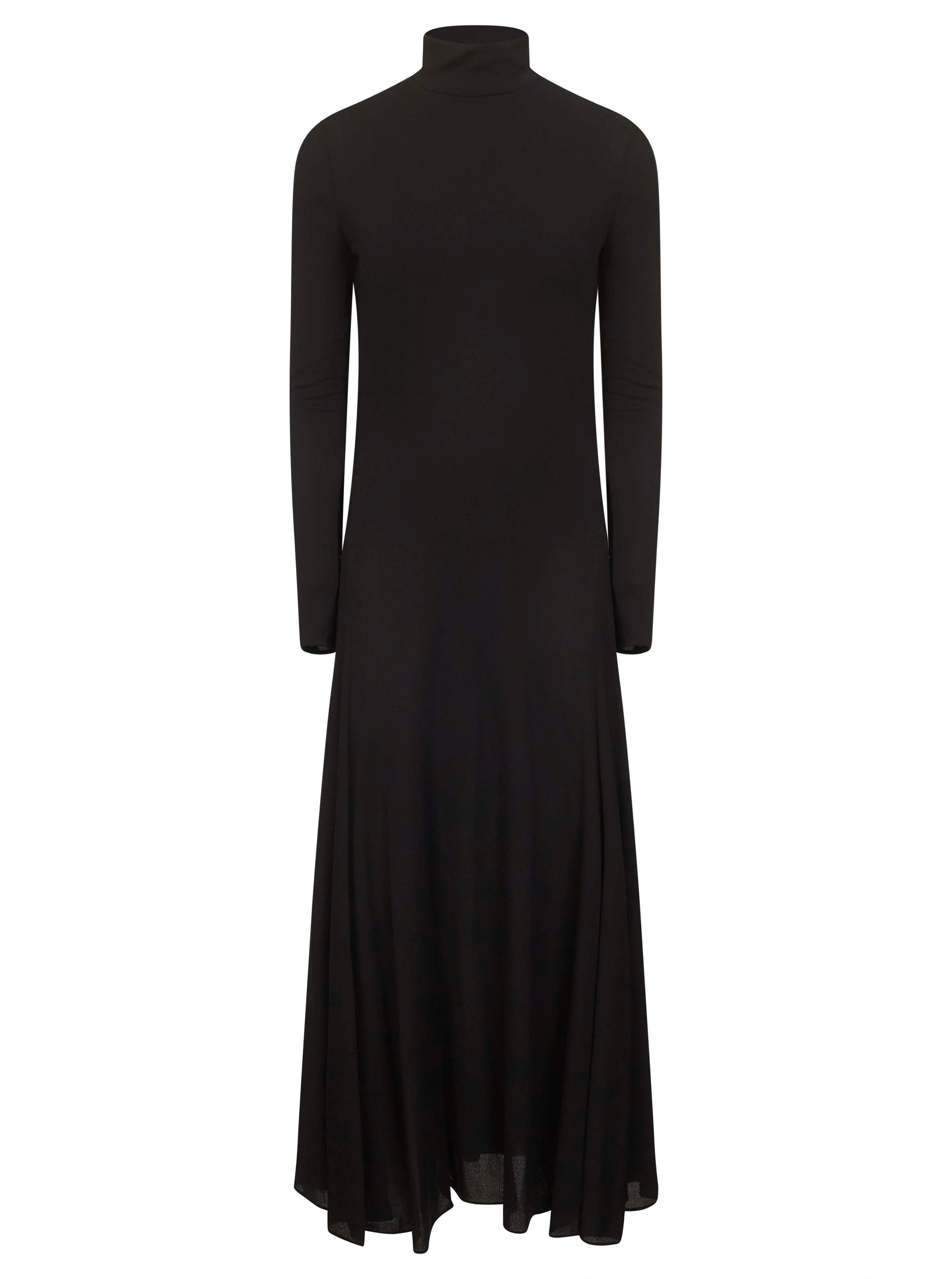 Black fluid jersey hear midi dress - 1