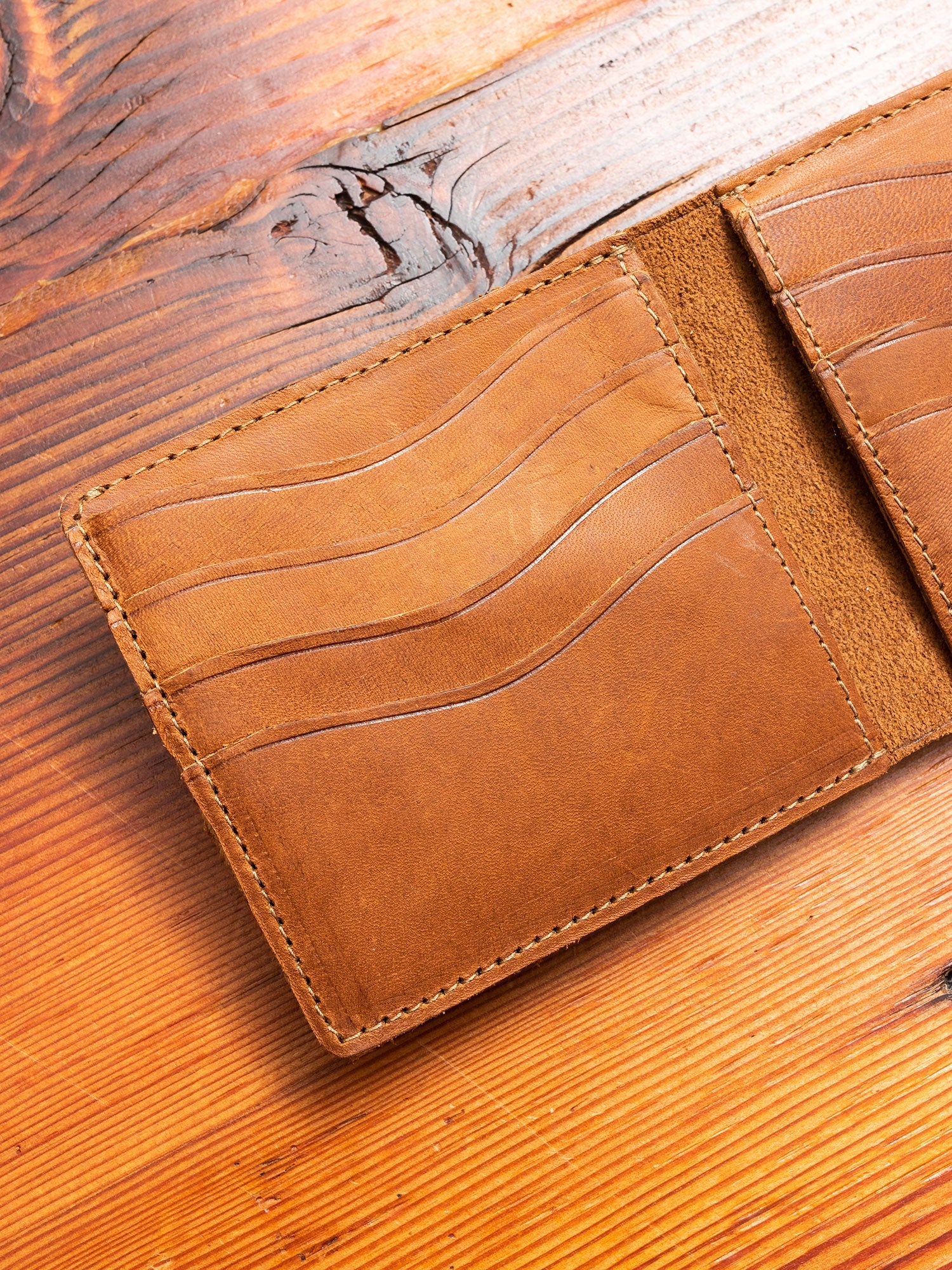 Suede Bifold Wallet in Light Java - 5