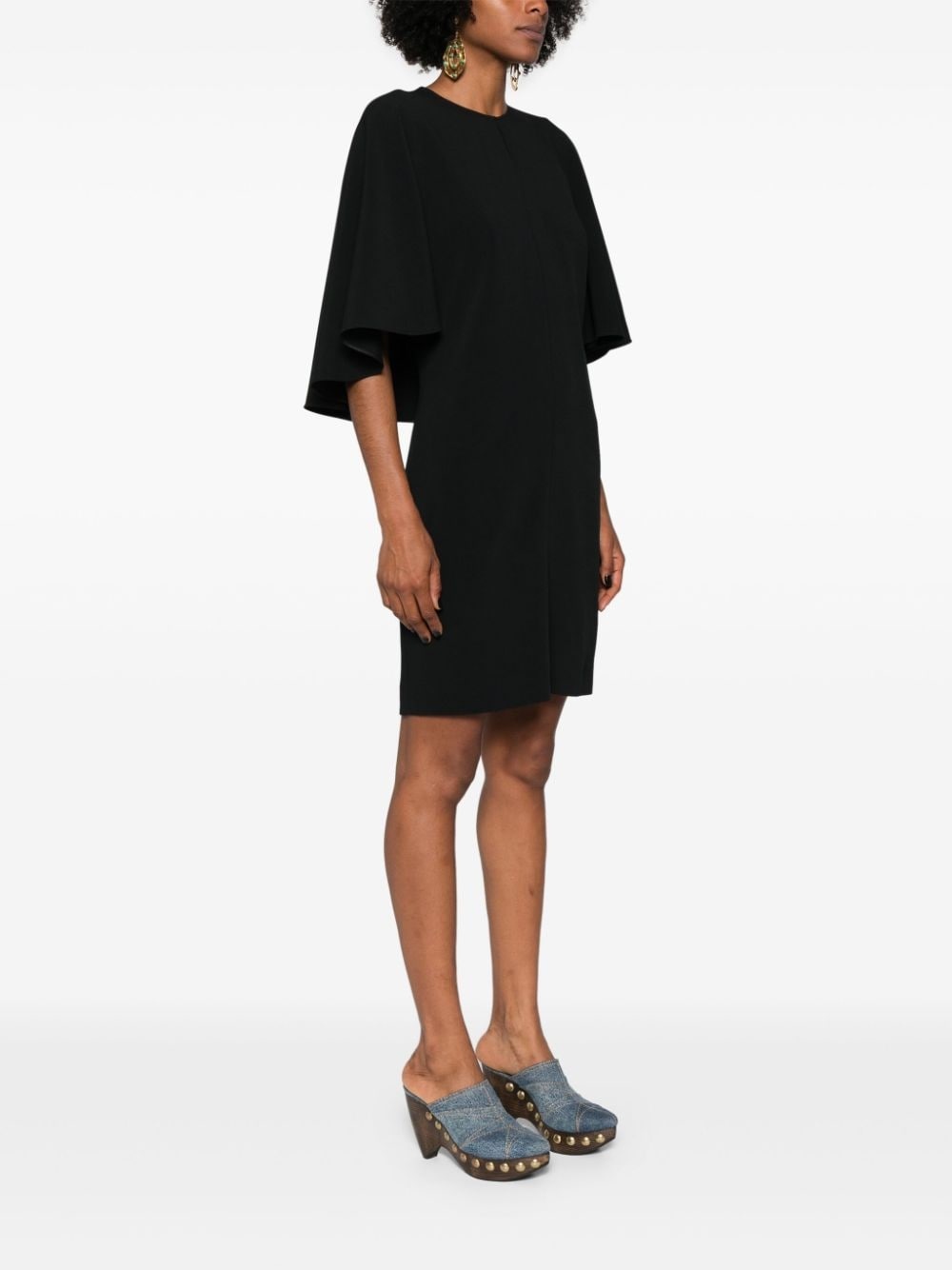 draped-detail cady mini dress - 3