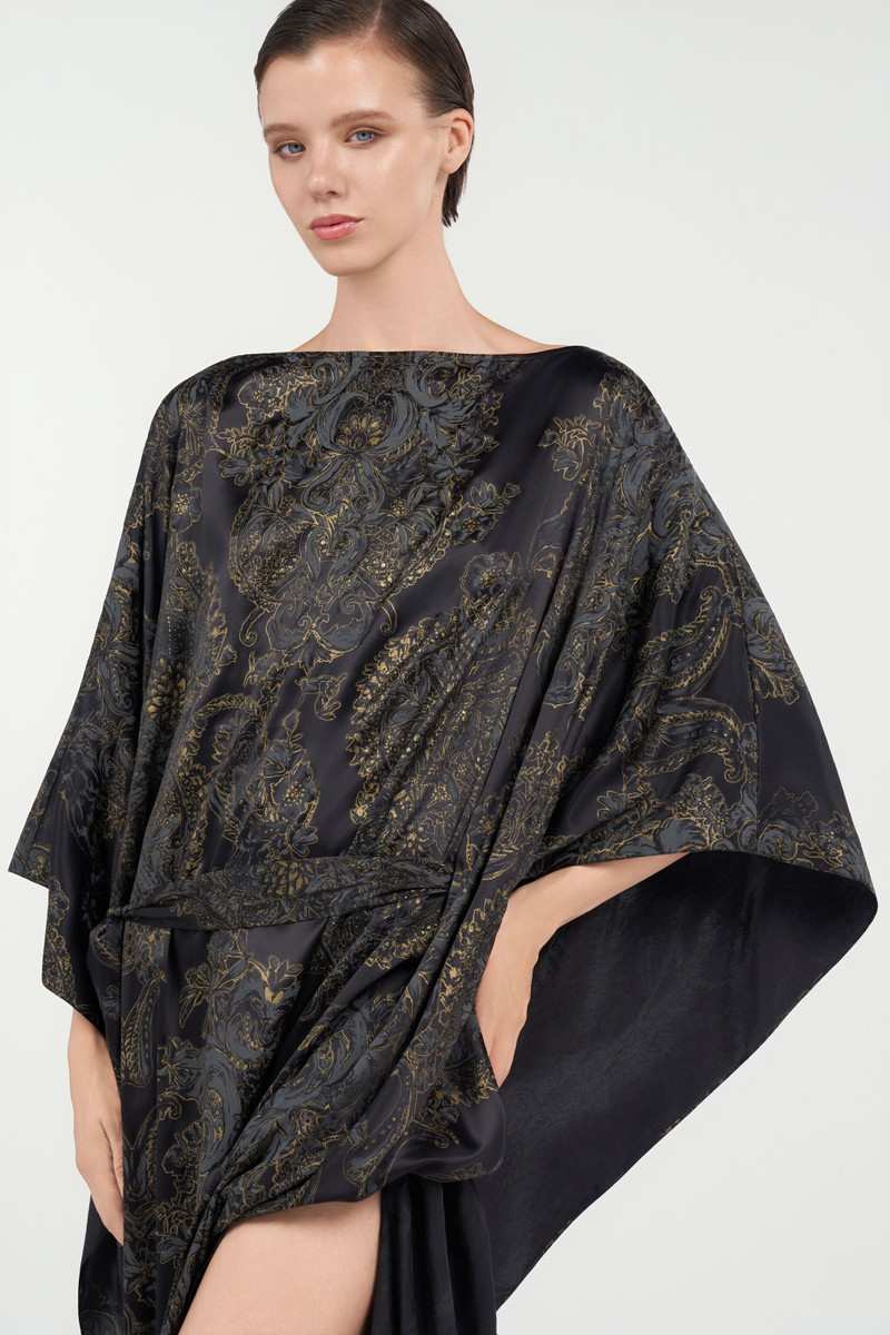 Ornamental Black Print Dress 6