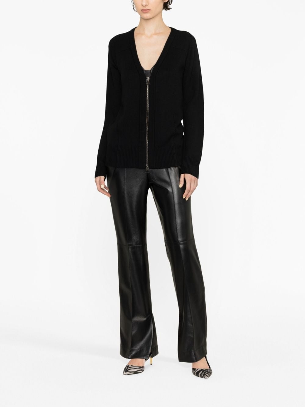 zip-up virgin-wool cardigan - 2