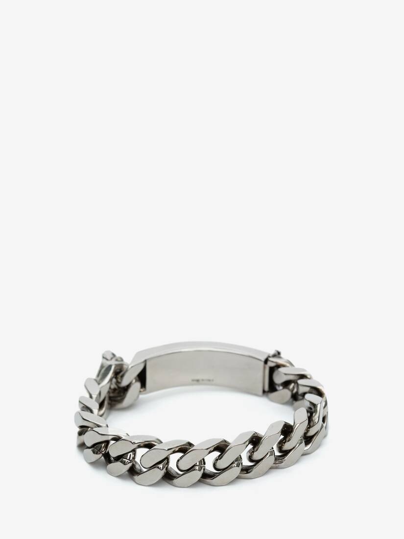 Men's Identity Chain Bracelet in Antique Silver - 2