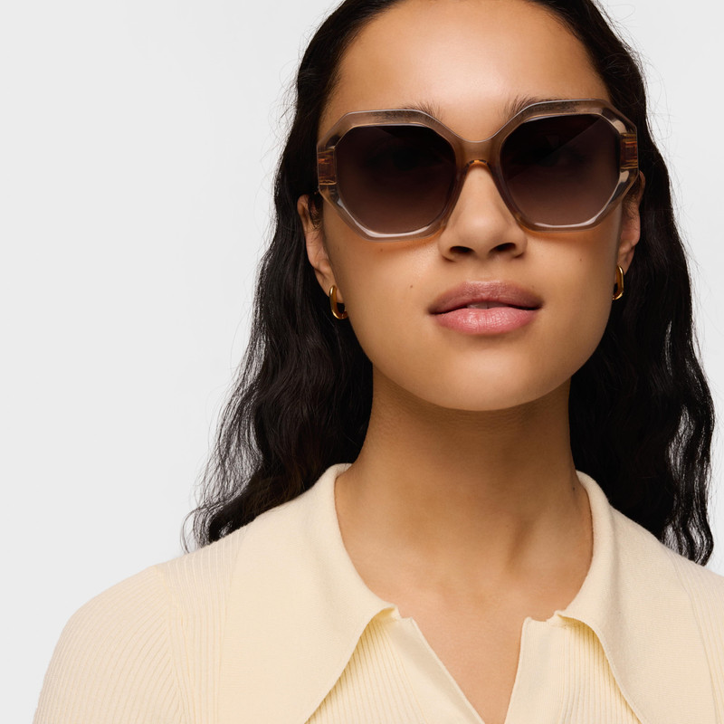 TOUS Brown Sunglasses TOUS Hexagon Icon outlook