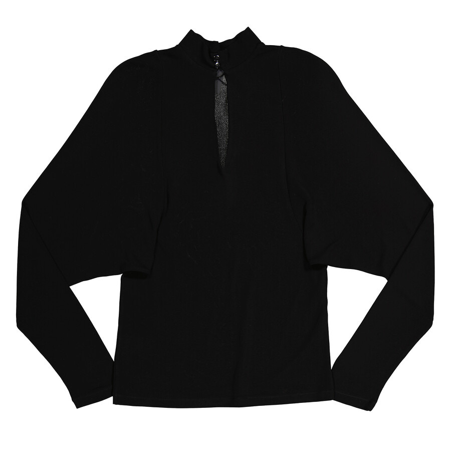 Atlein Ladies Bat Sleeve Chiffon Top In Black, Brand Size 38 (US Size 4) - 6