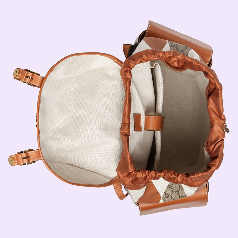 Ophidia GG rhombus print backpack 8