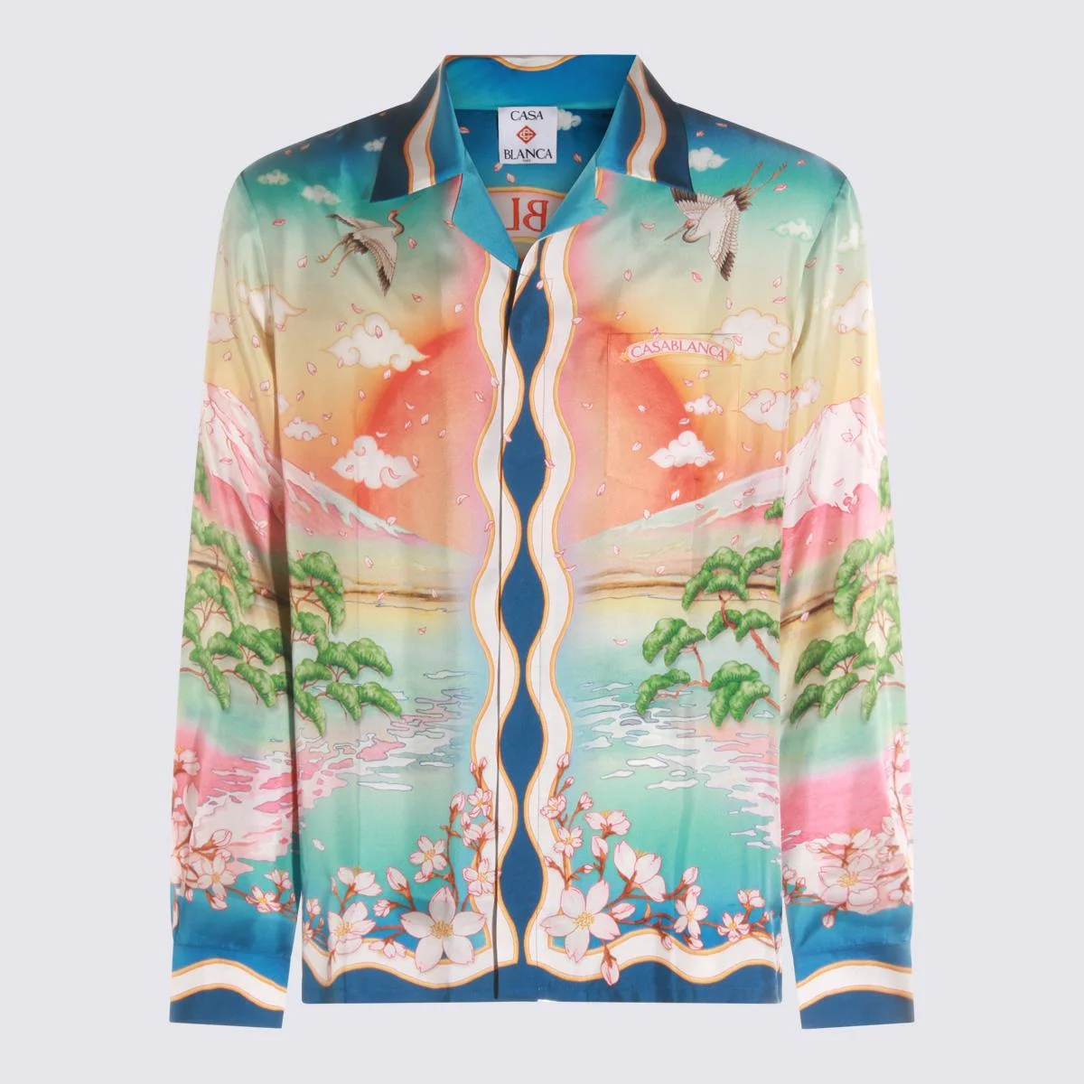 Casablanca Multicolor White Silk Shirt - 1