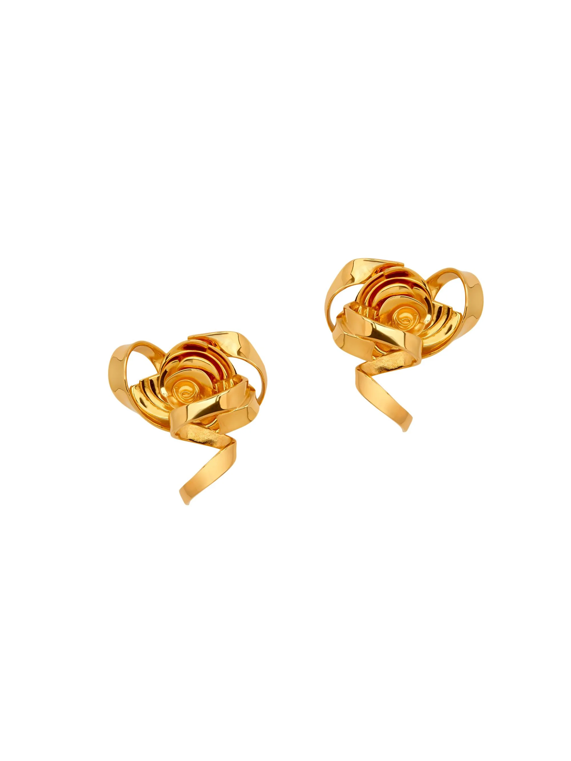 Women's 24K-Gold-Plated Rose Stud Earrings - Gold - 1