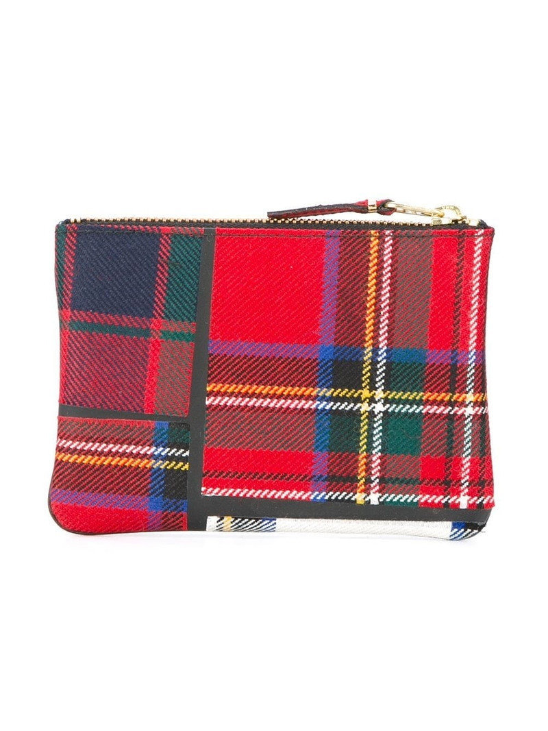 Comme Des Garçons tartan patchwork pouch outlook