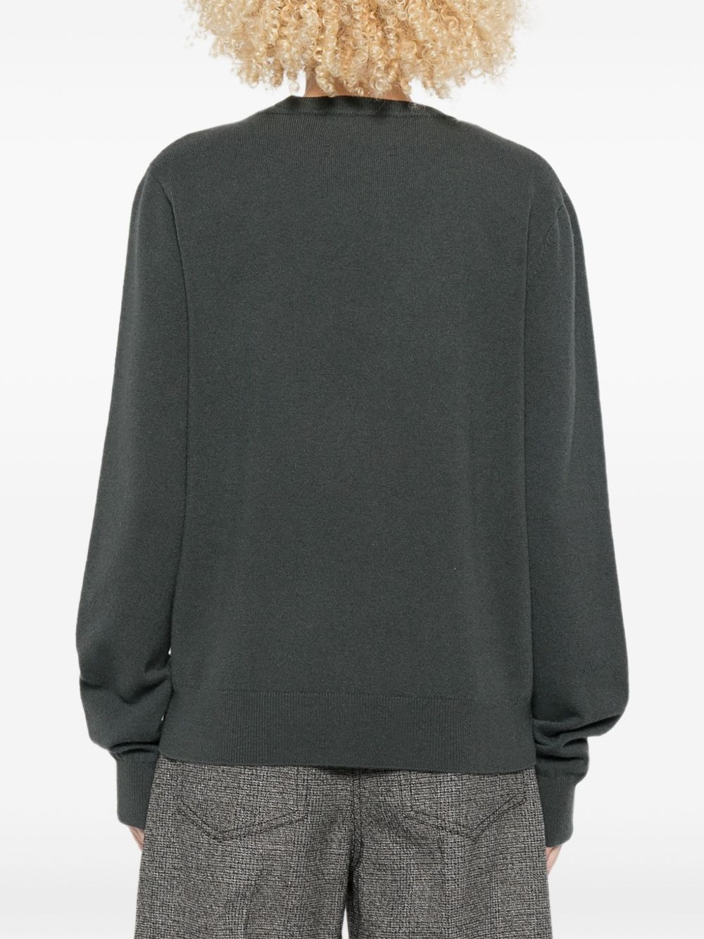 round-neck cashmere-blend sweater - 4