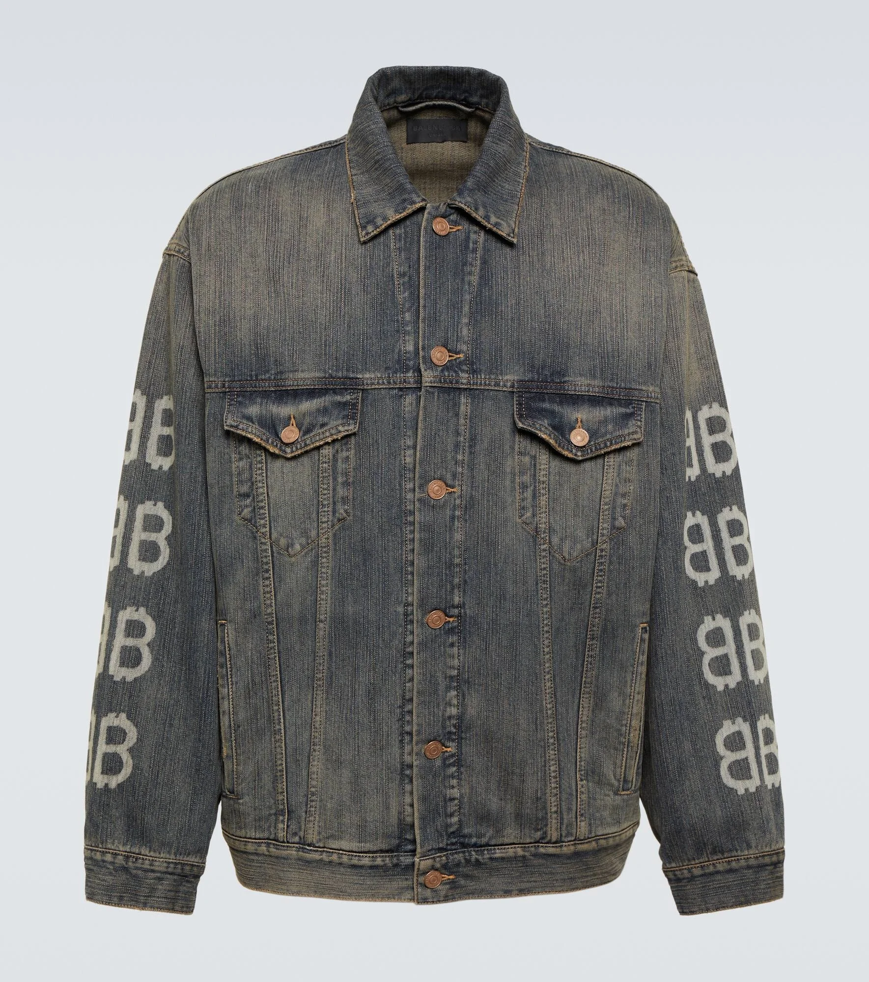 Crypto printed denim jacket - 1