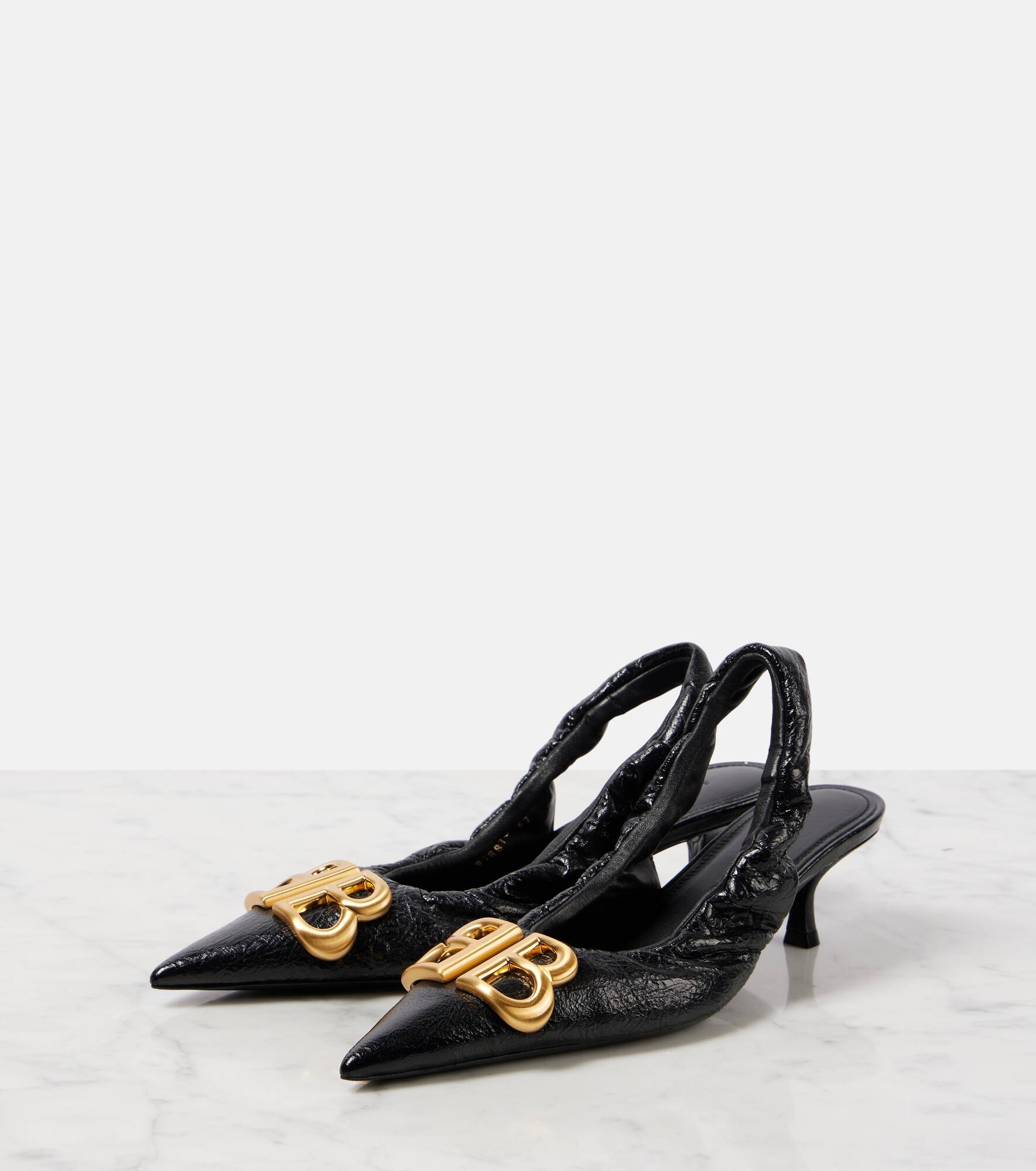 Monaco leather slingback pumps - 4