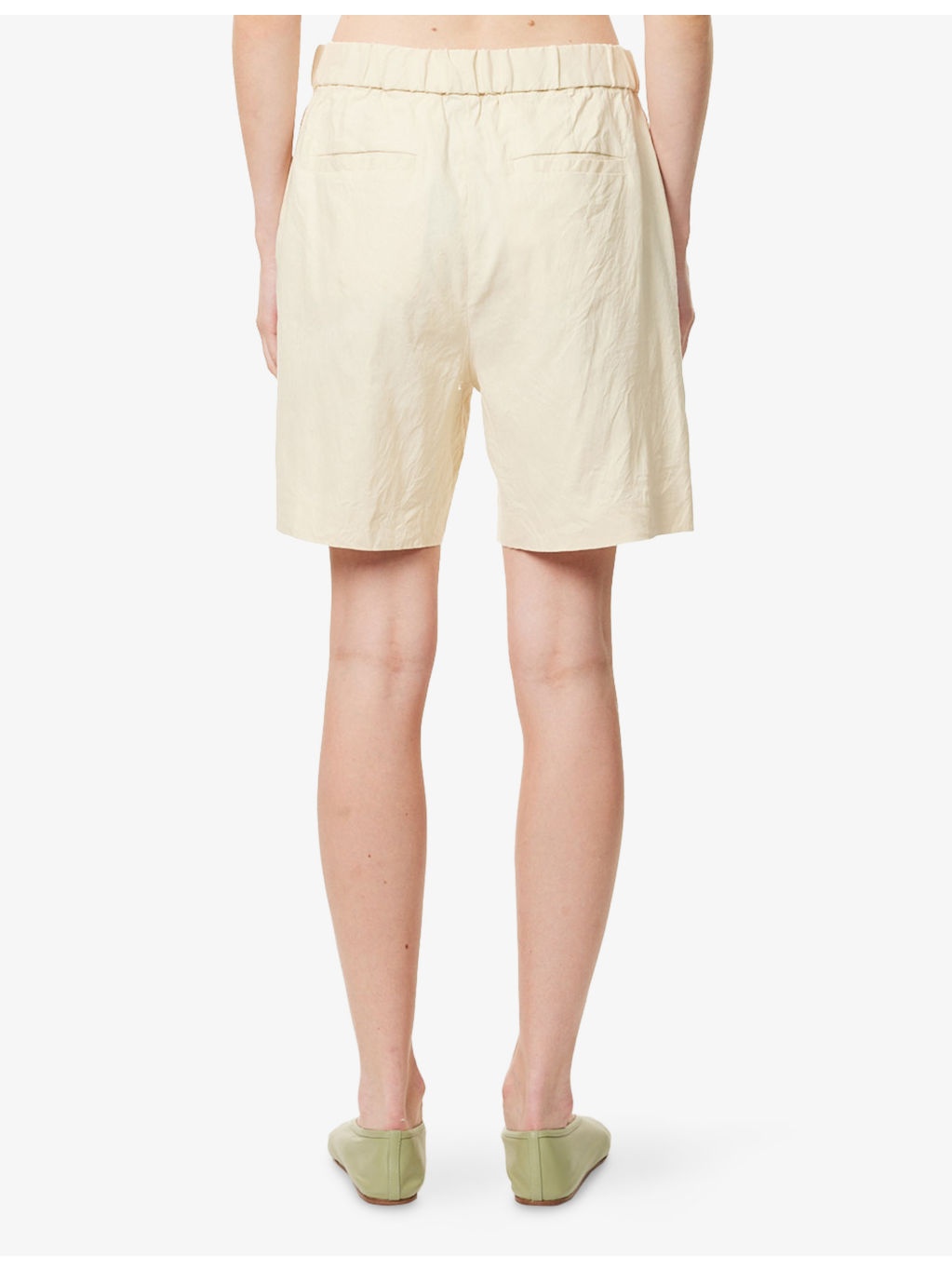 Leona Pleated Stretch-Linen Blend Shorts - 4