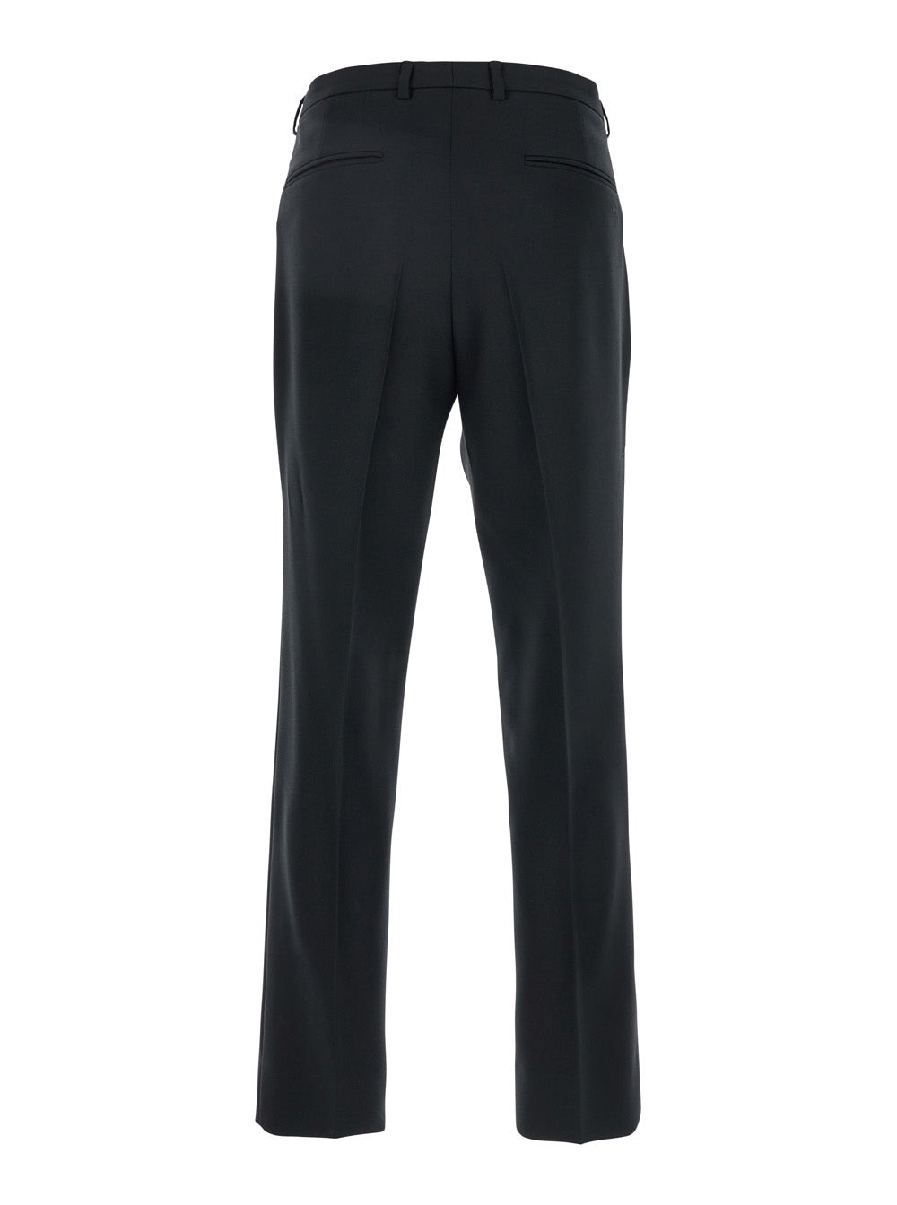 Gucci Men Black Tailored Pants With Gg Logo Embroidered On The Back In Wool Man - 2