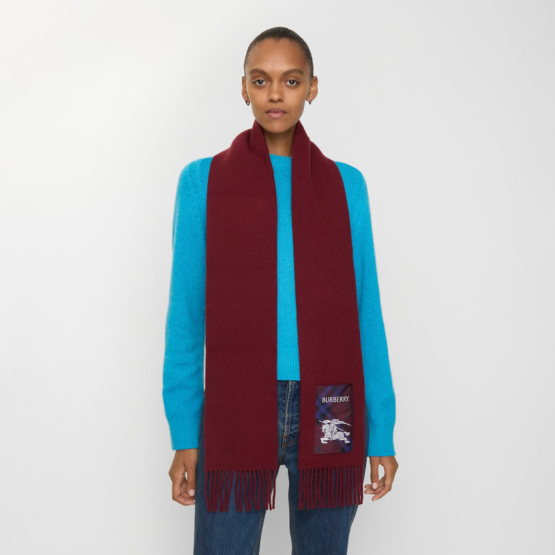 Check Label Cashmere Scarf 3