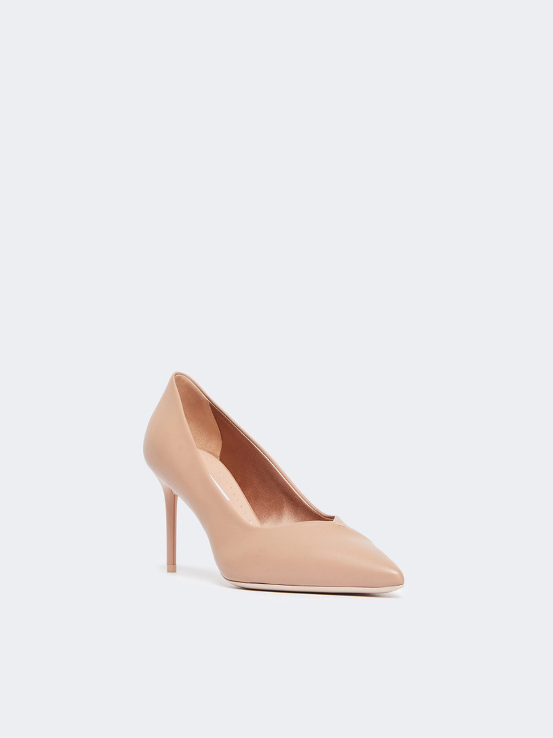 Max Mara PHYLLIS Nappa leather court shoes - POWDER outlook