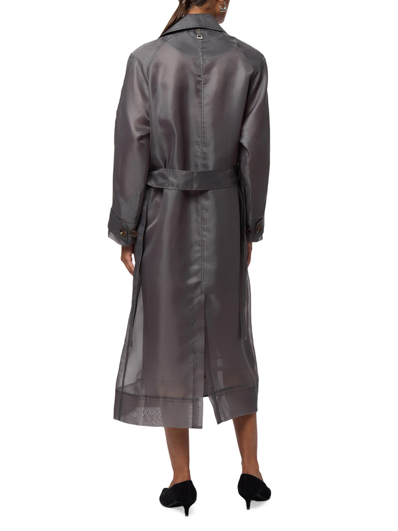 Women's Lana Organza Trench Coat - Dark Grey 5