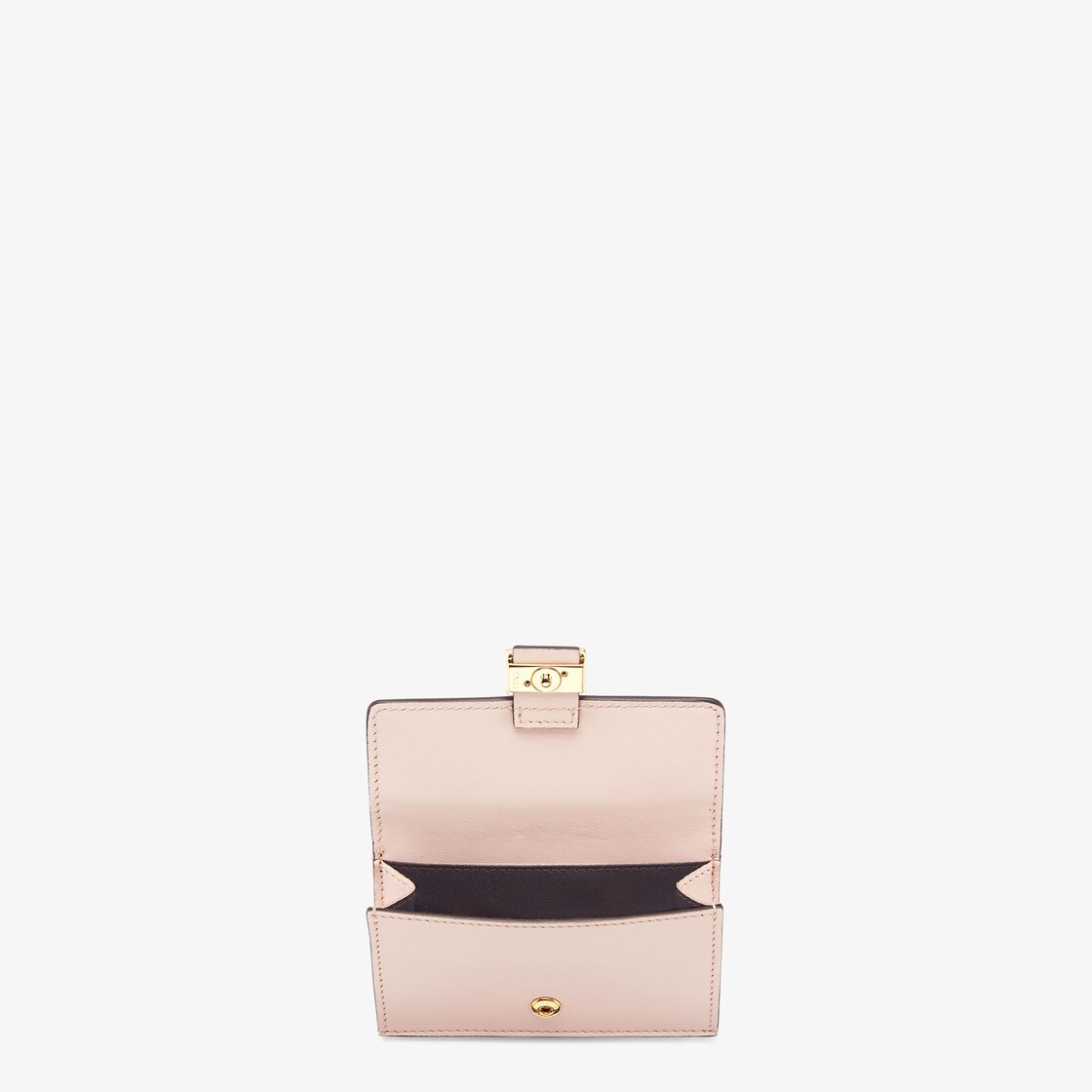 Baguette cardholder with three card slots and coin pocket with snap button. Made of pink nappa leath - 3