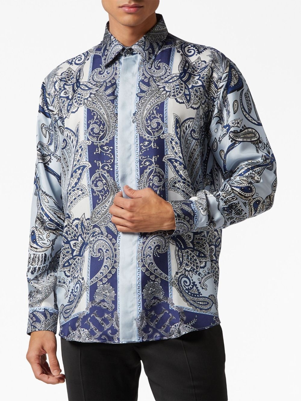 paisley-print silk shirt - 3