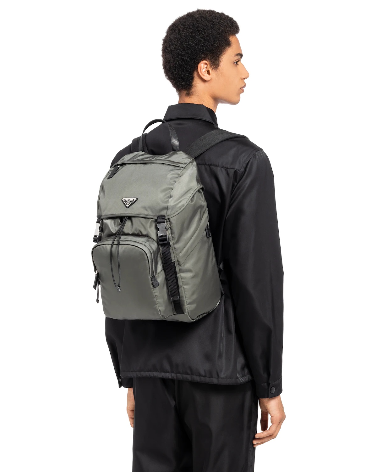 Re-Nylon and Saffiano leather backpack - 2