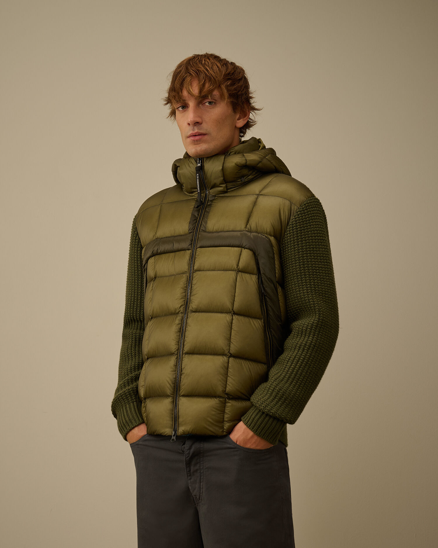 Extrafine Merino Wool Mixed Full Zip Goggle Sweater - 3