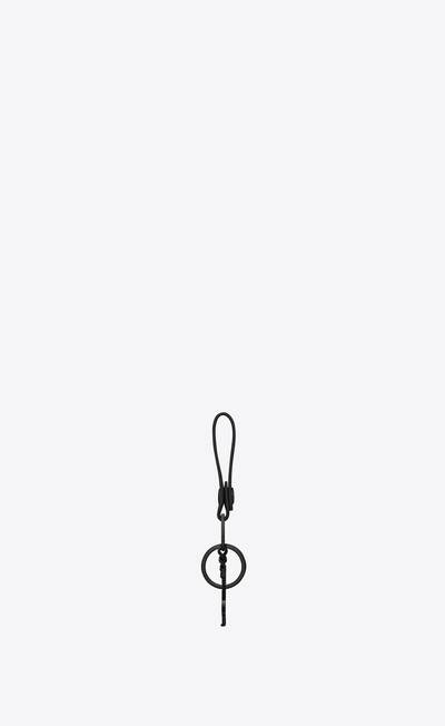 SAINT LAURENT monogram key ring in crocodile embossed leather outlook