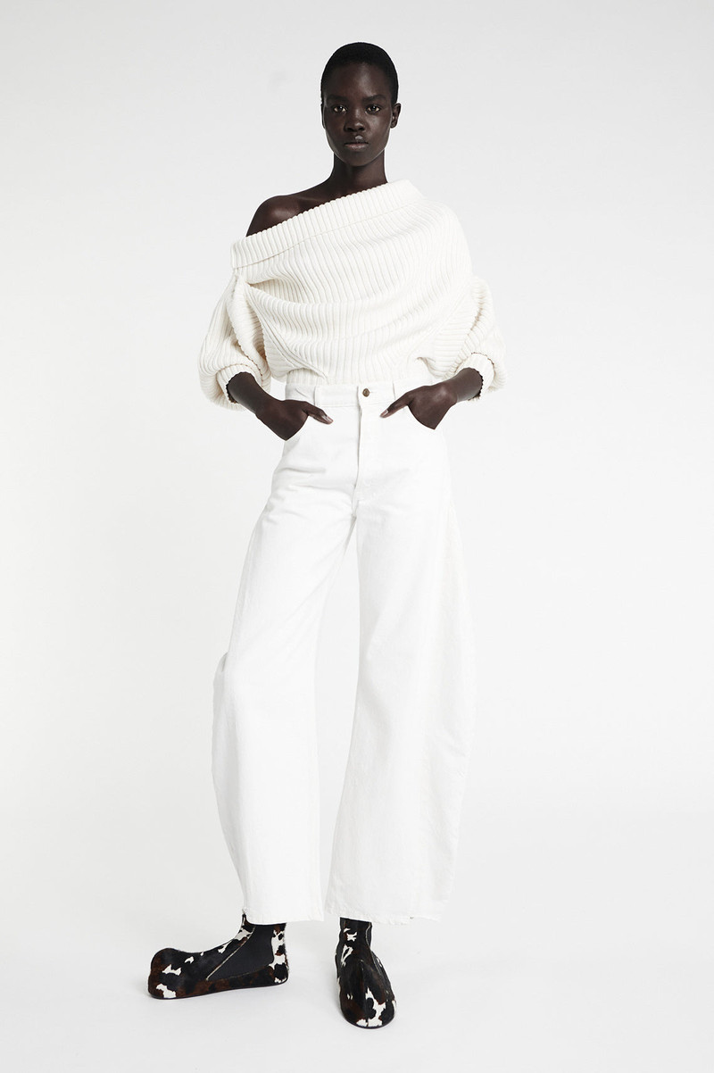 DENIM JEANS WITH INSERTS WHITE 1
