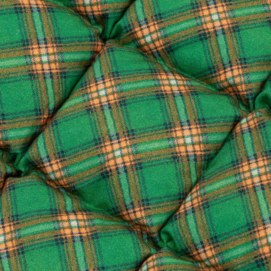QUILTED GREEN PLAID PUFFER JACKET - 6