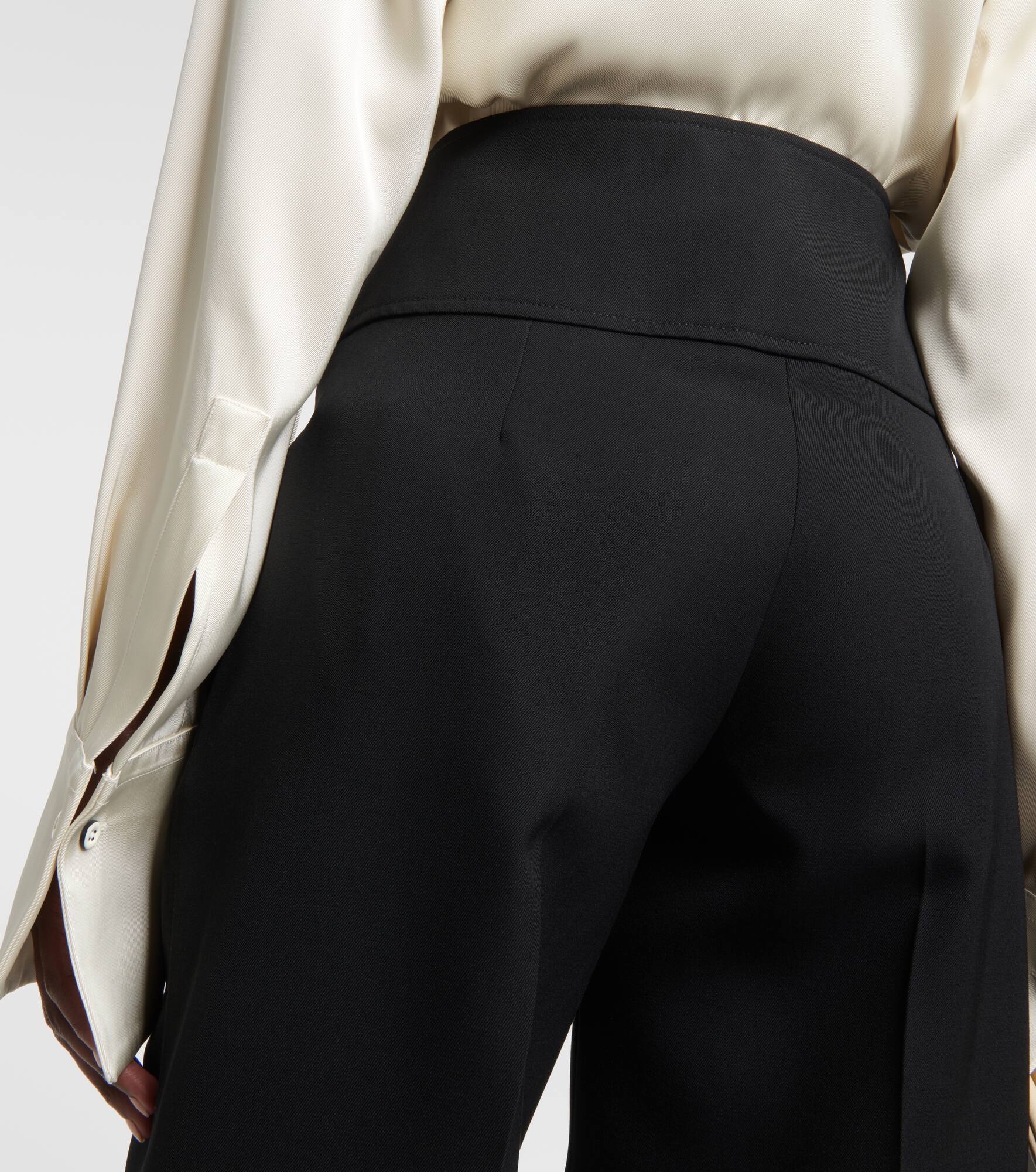 High-rise wool wide-leg pants - 6