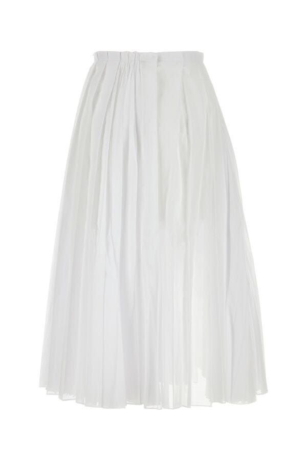 スカート JIL SANDER WHITE ORGANDY SKIRT Jil Sander Jil Sander Woman White Organdy Skirt | luosophy