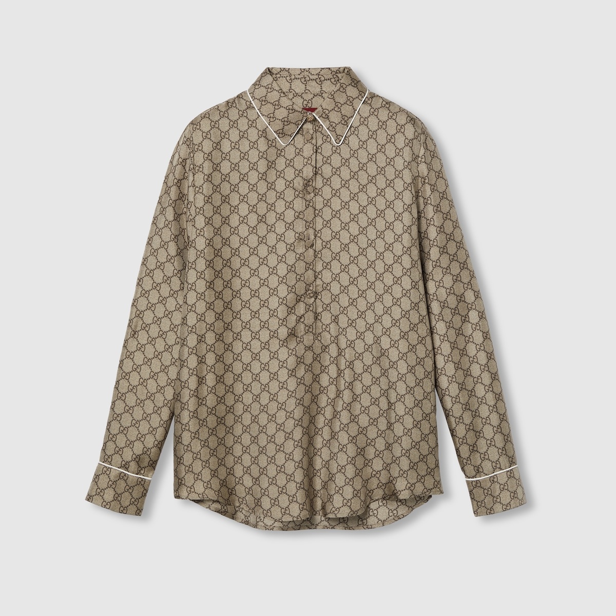 Printed silk twill shirt - 1
