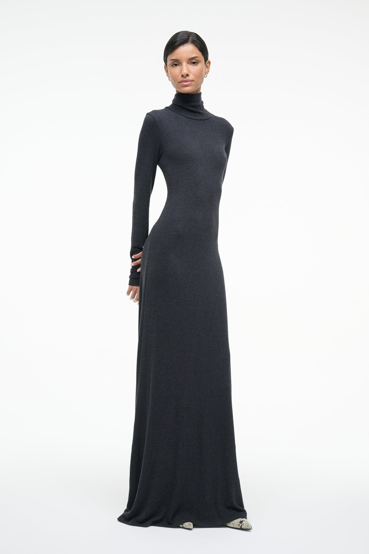 STAUD VANYA DRESS CHARCOAL - 6