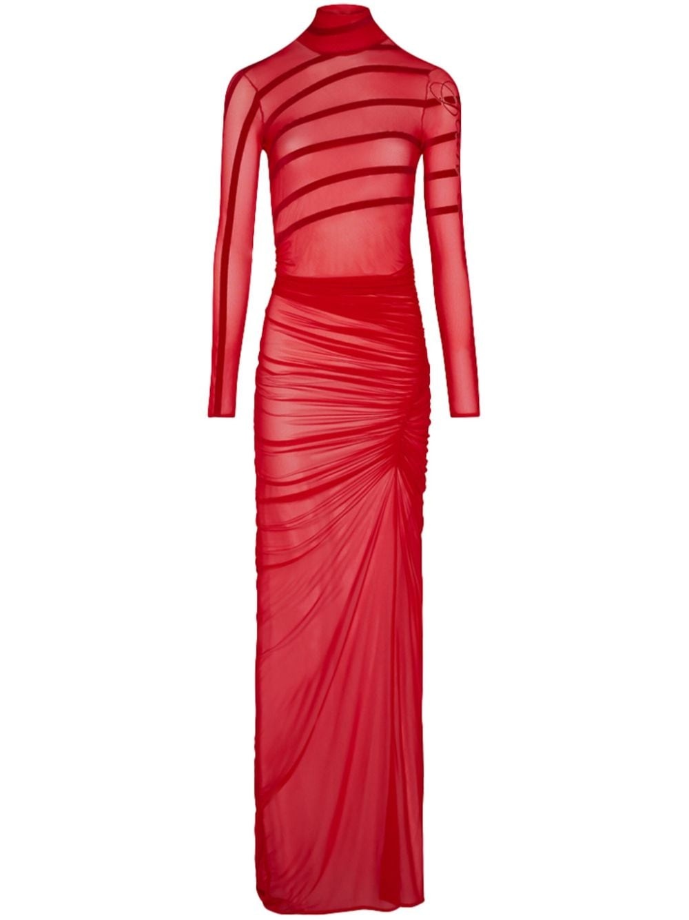 draped mesh dress - 1