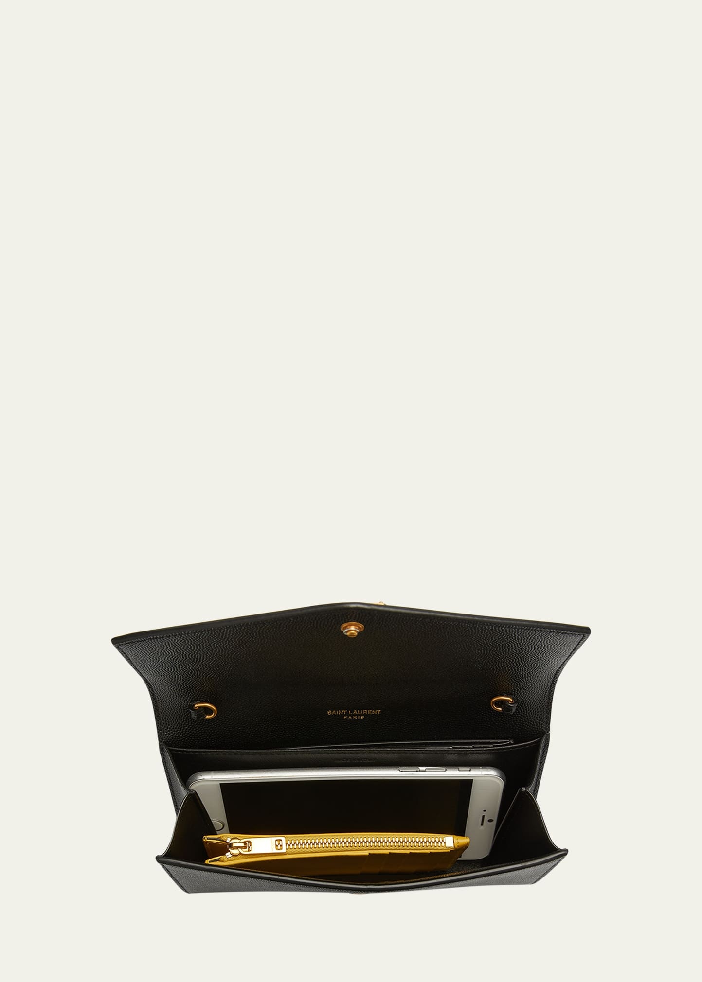 Uptown YSL Wallet on Chain in Grained Leather - 5