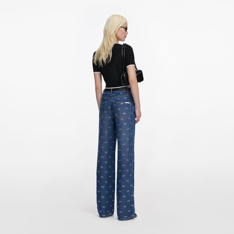 self-portrait Black Pointelle Knit Top outlook