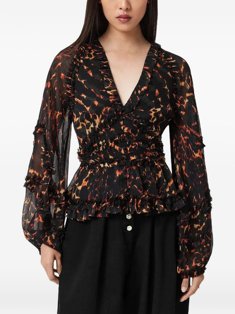 ruffled animal-print blouse 1