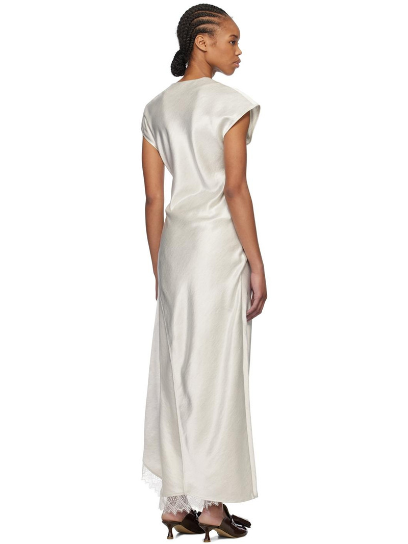 Off-White Asymmetric Lace Trim Layered Midi Dress 3