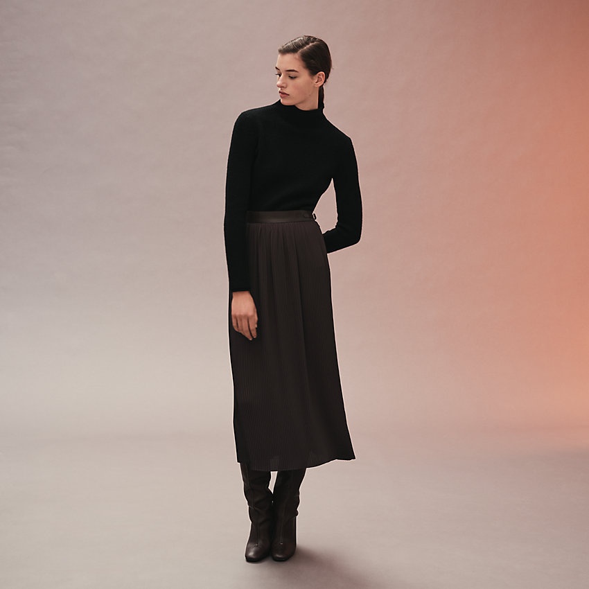 Mid-length pleated skirt - 2