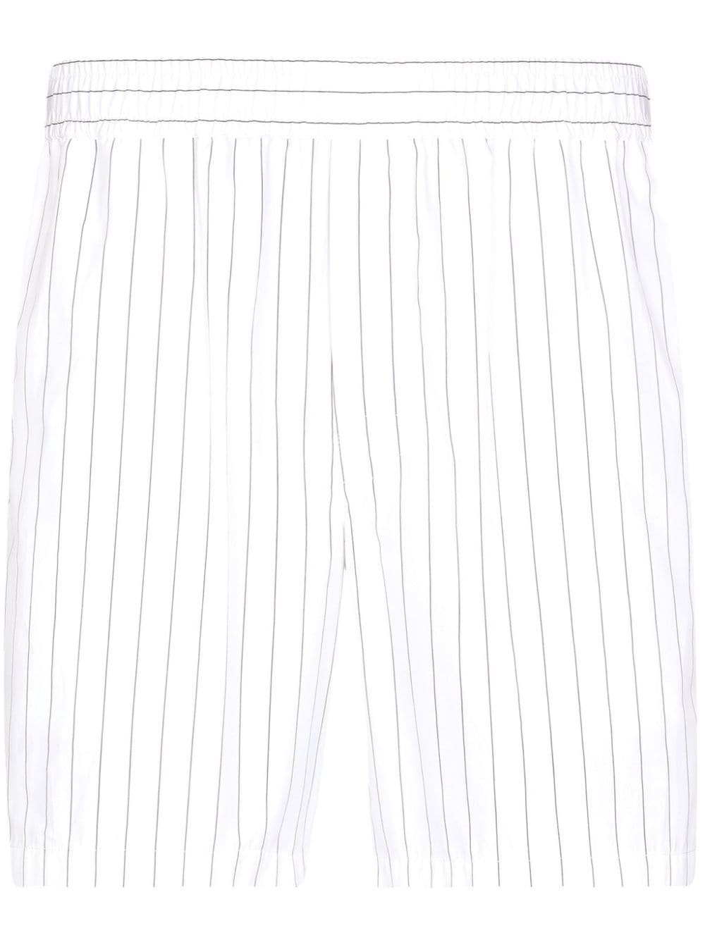 striped poplin bermuda shorts - 1