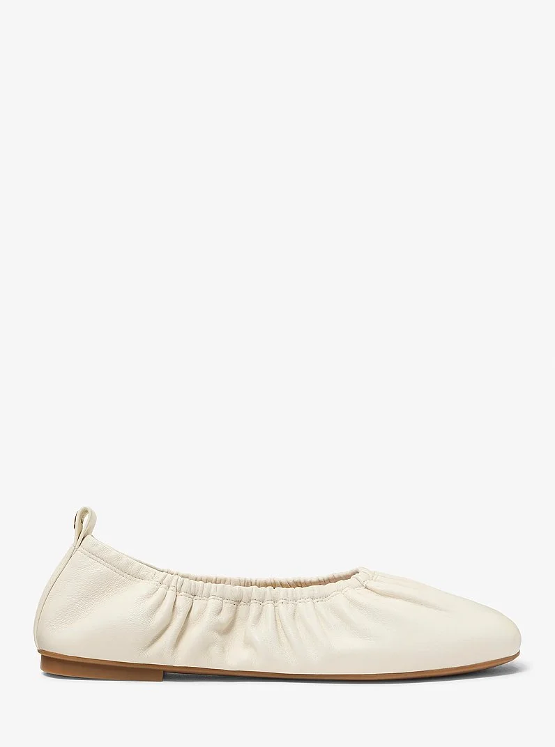 Bri Ruched Leather Ballet Flat - 1