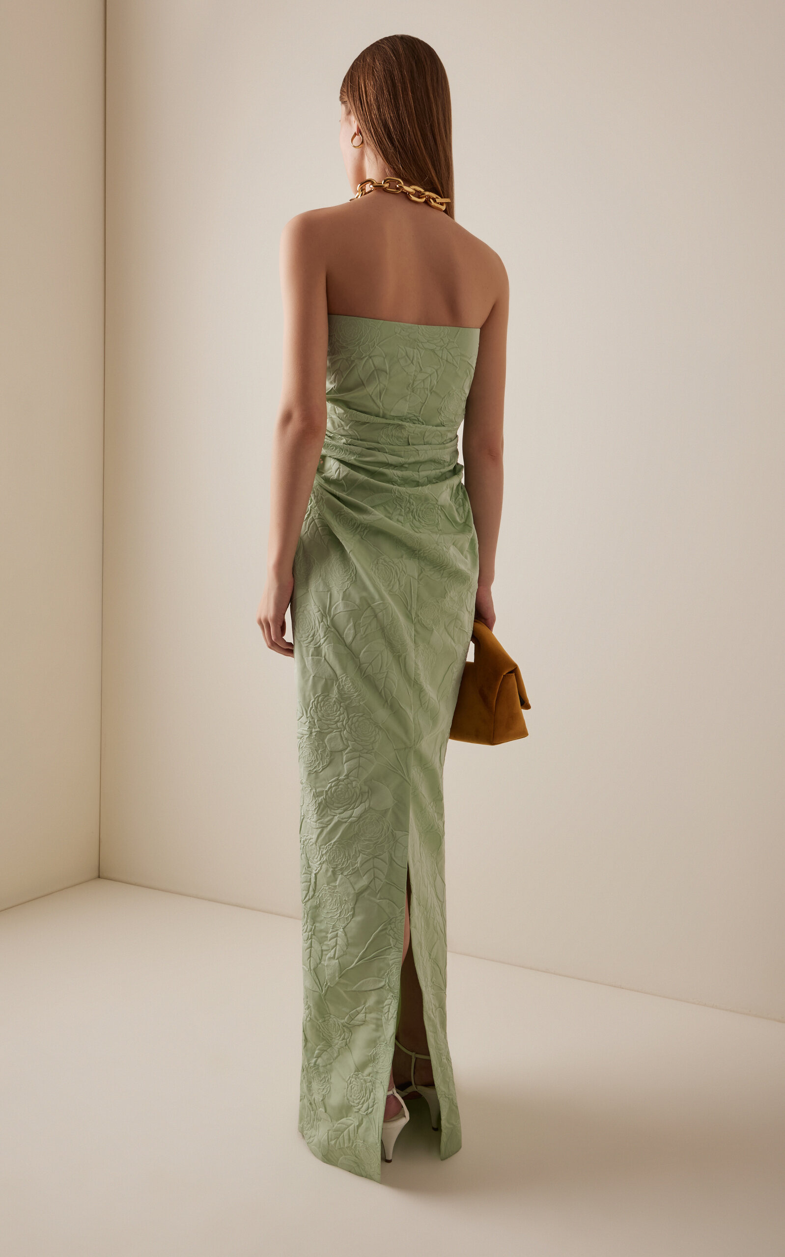 Vera Strapless Jacquard Maxi Dress green - 4