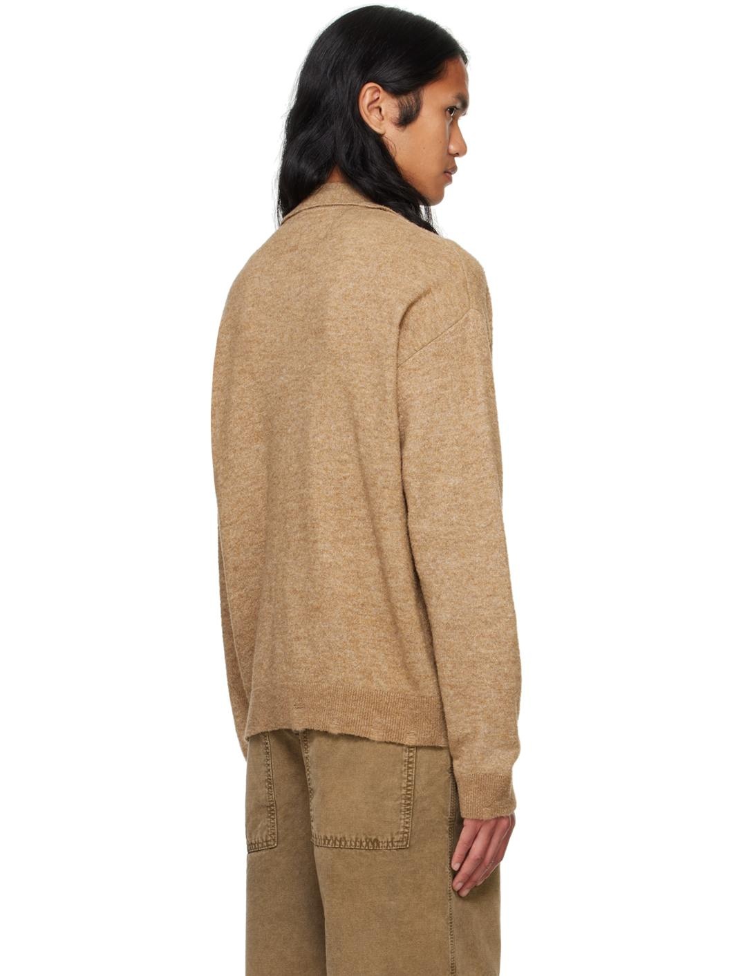 Beige Preppy Polo Sweater - 3
