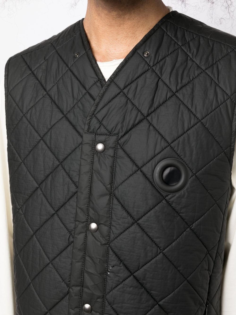 button-up quilted gilet - 6