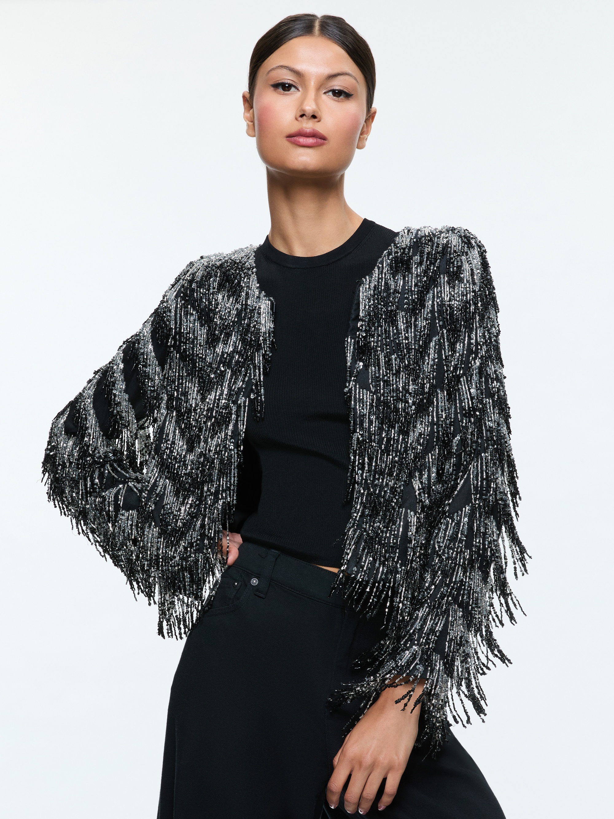 KIDMAN EMBELLISHED FRINGE BOXY JACKET - 2