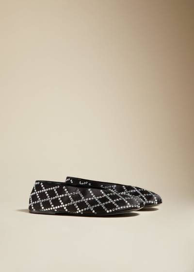 KHAITE The Marcy Flat in Black with Lozenge Crystals outlook