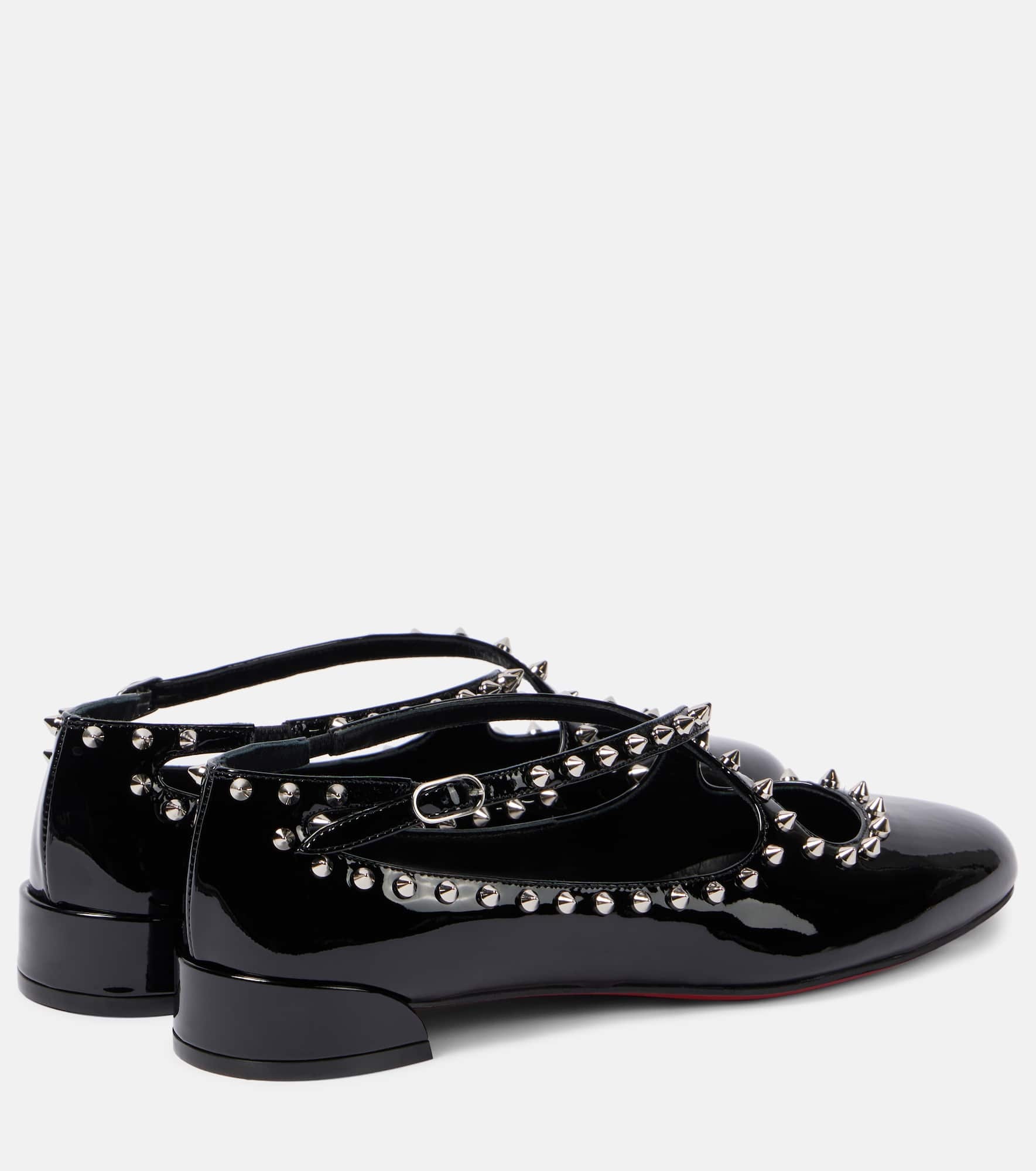 Pilouta Jane spiked patent leather ballet flats - 2