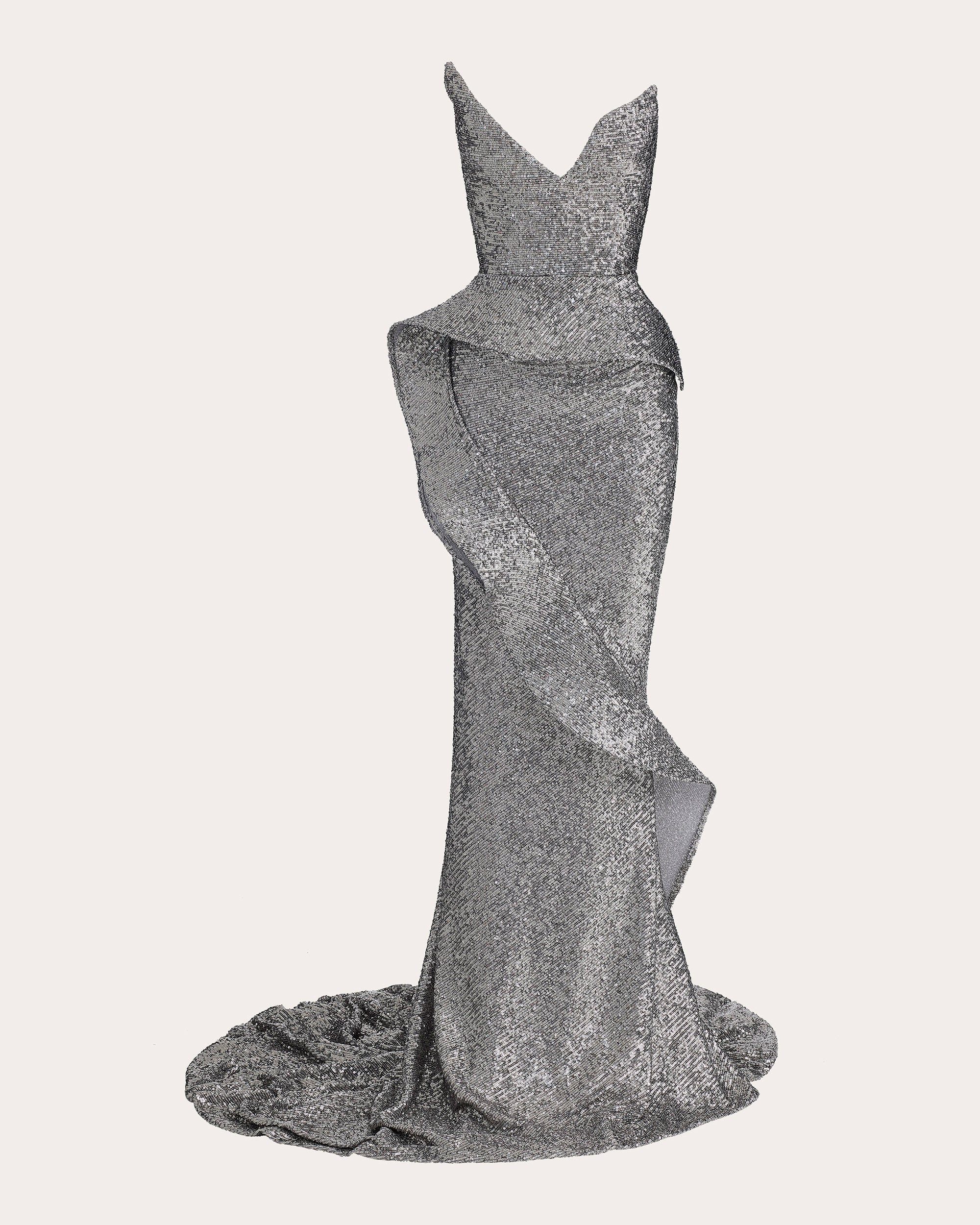 Glorious Sequin Strapless Gown - 1