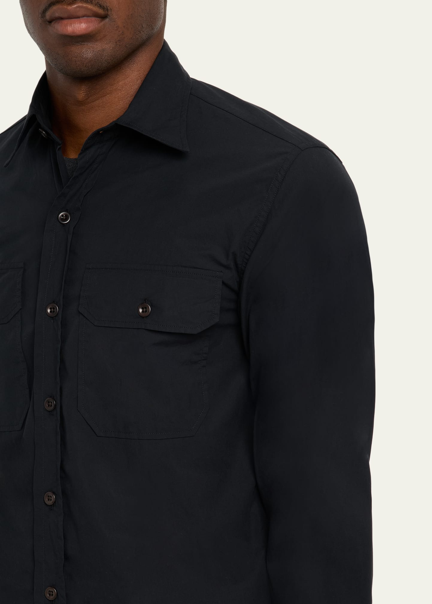 Men's Sueded Cotton Poplin Button-Down Shirt - 5