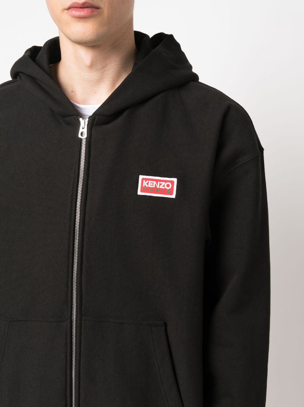 logo-embroidered stretch-cotton hoodie - 5