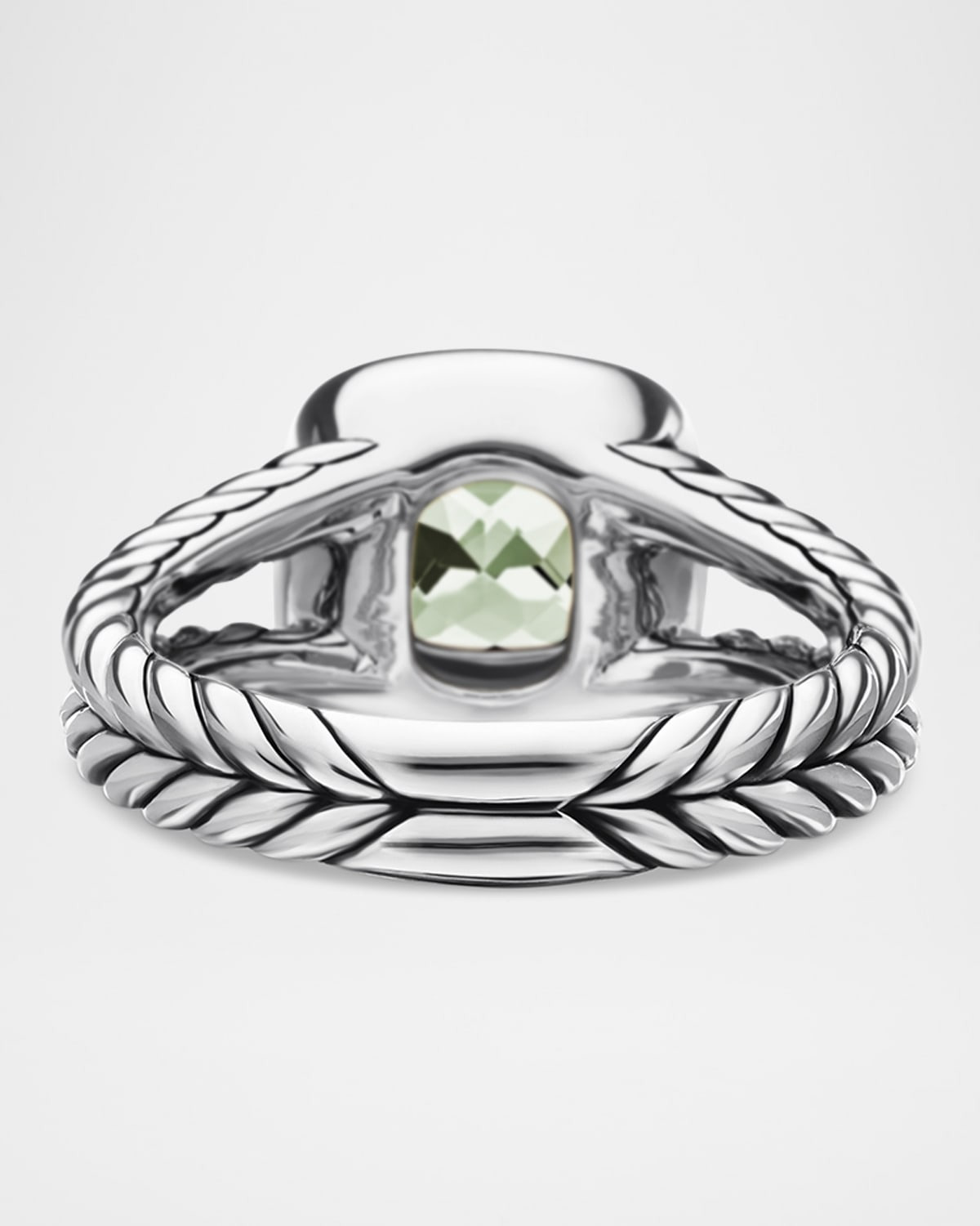 Petite Albion Ring with Gemstone and Diamonds in Silver, 7mm - 8