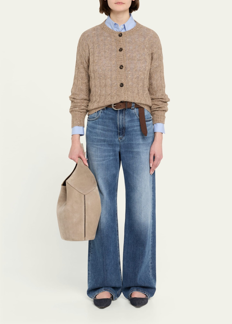 Brunello Cucinelli Soft Denim Loose Stove Pipe Jeans outlook